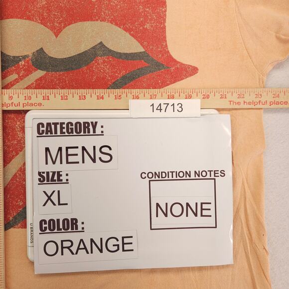 The Rolling Stones Band Crew Neck Short Sleeve T Shirt Mens Size XL Orange - Picture 7 of 9